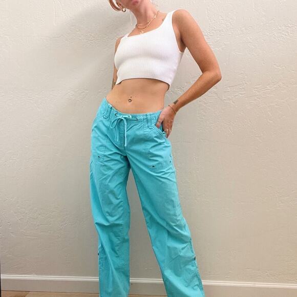 Vintage Y2K Turquoise Blue Cargo Pants - Picture 5 of 5